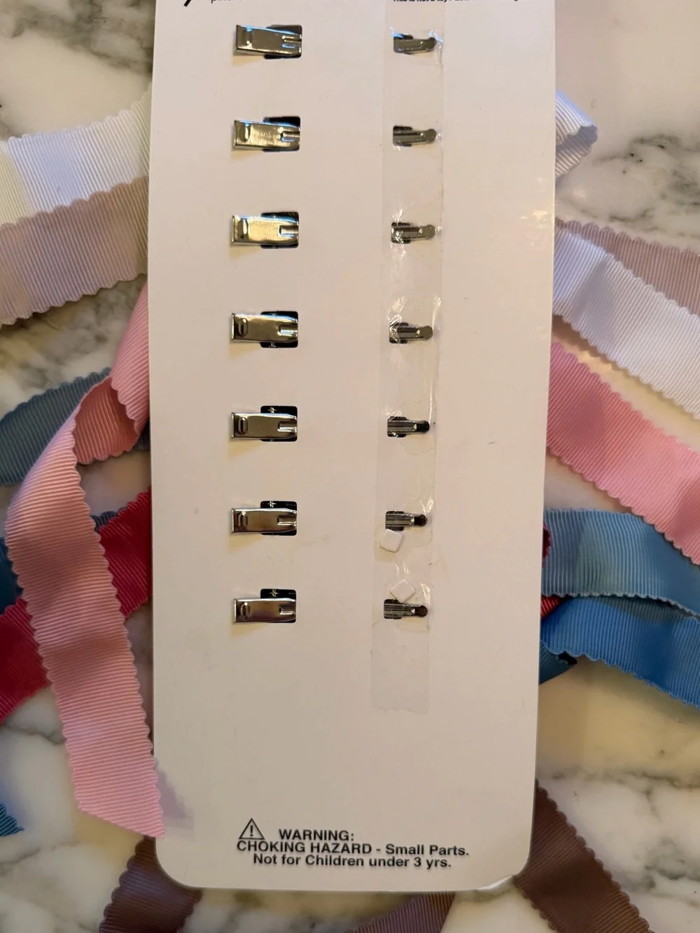 NWT Illuminate 7-Pc Grosgrain Ribbon Bow Hair Clip Set Girls Assorted Colors